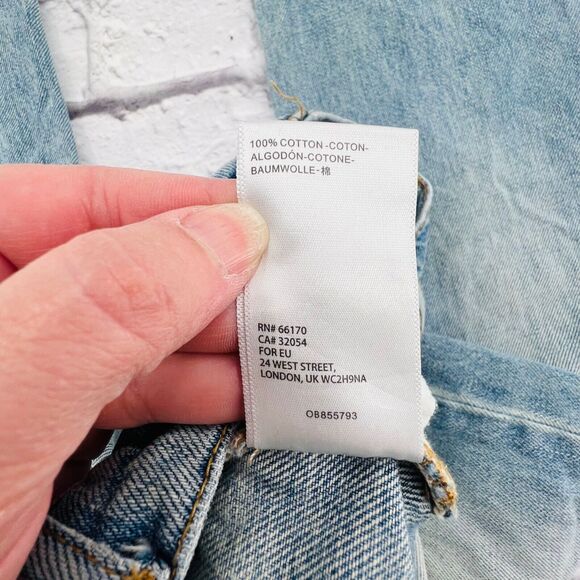 BDG Jeans Women Size 26 Light Wash High Rise Button Fly Raw Hem Slim Straight - Picture 4 of 10